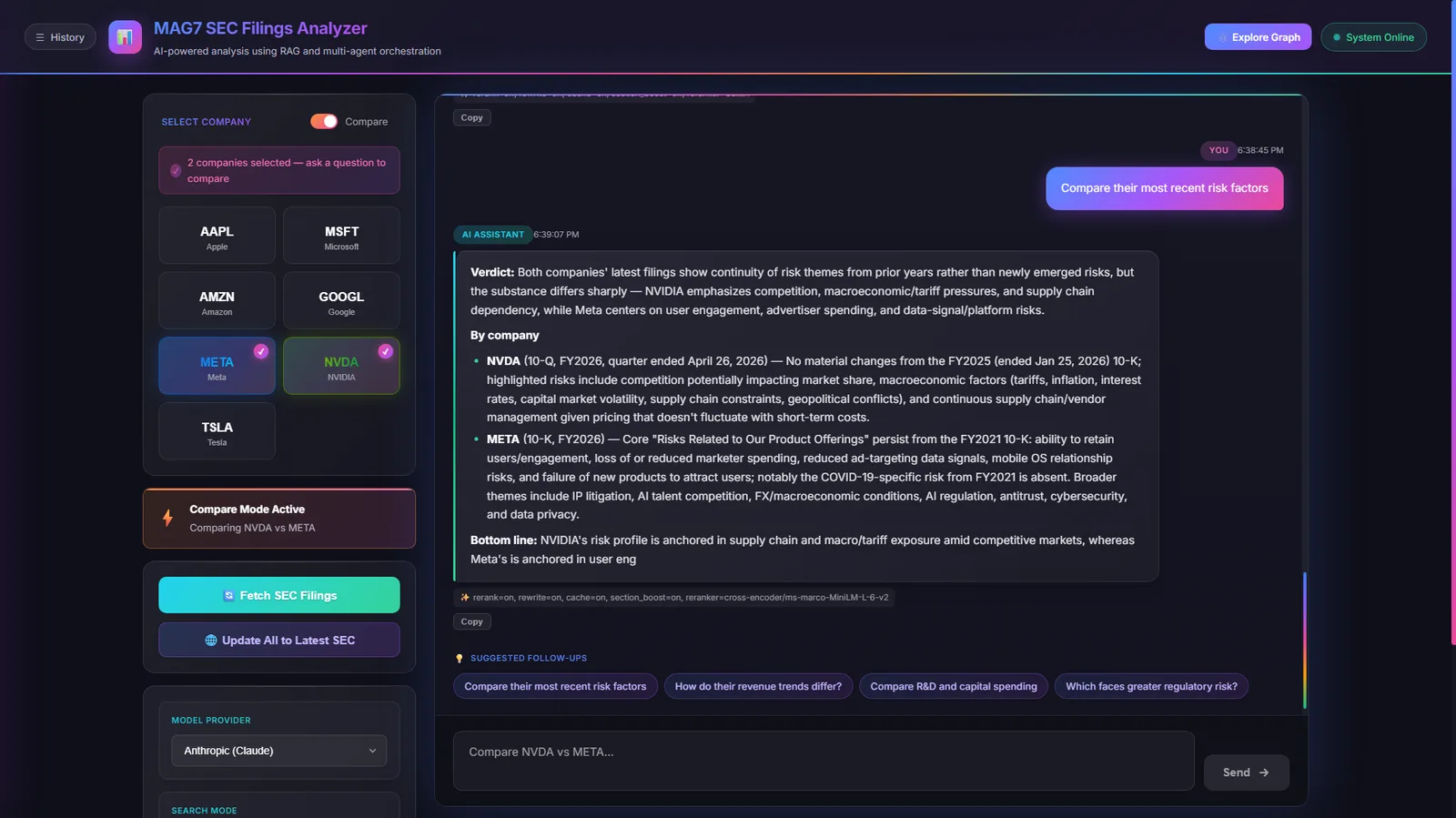 MAG7 SEC Filings Analyzer — Agentic Financial Intelligence Platform preview 3